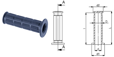 F08 Handgriff für Rohre, aus Thermoplast schwarz