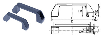 G11 Bügelgriff Vario, aus Thermoplast schwarz