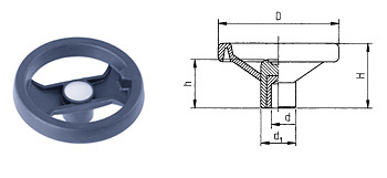 H01 spoked wheel without handle