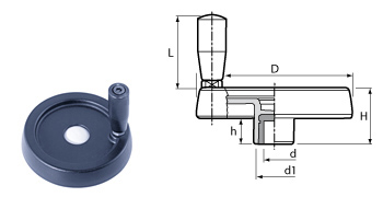 H04 crown wheel with crank handle