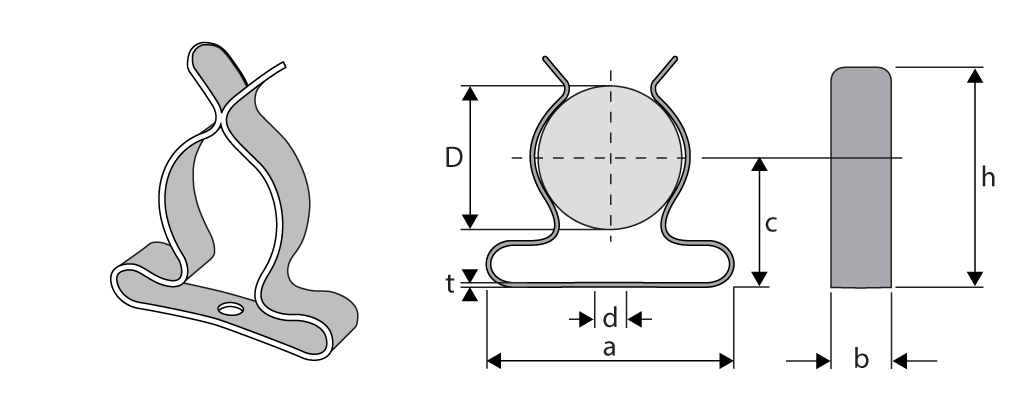 Clips porte-outils - Forme fermée - acier à ressort galvanisé